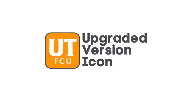Image of the upgrade UTFCU app icon. Orange icon with white UTFCU logo.